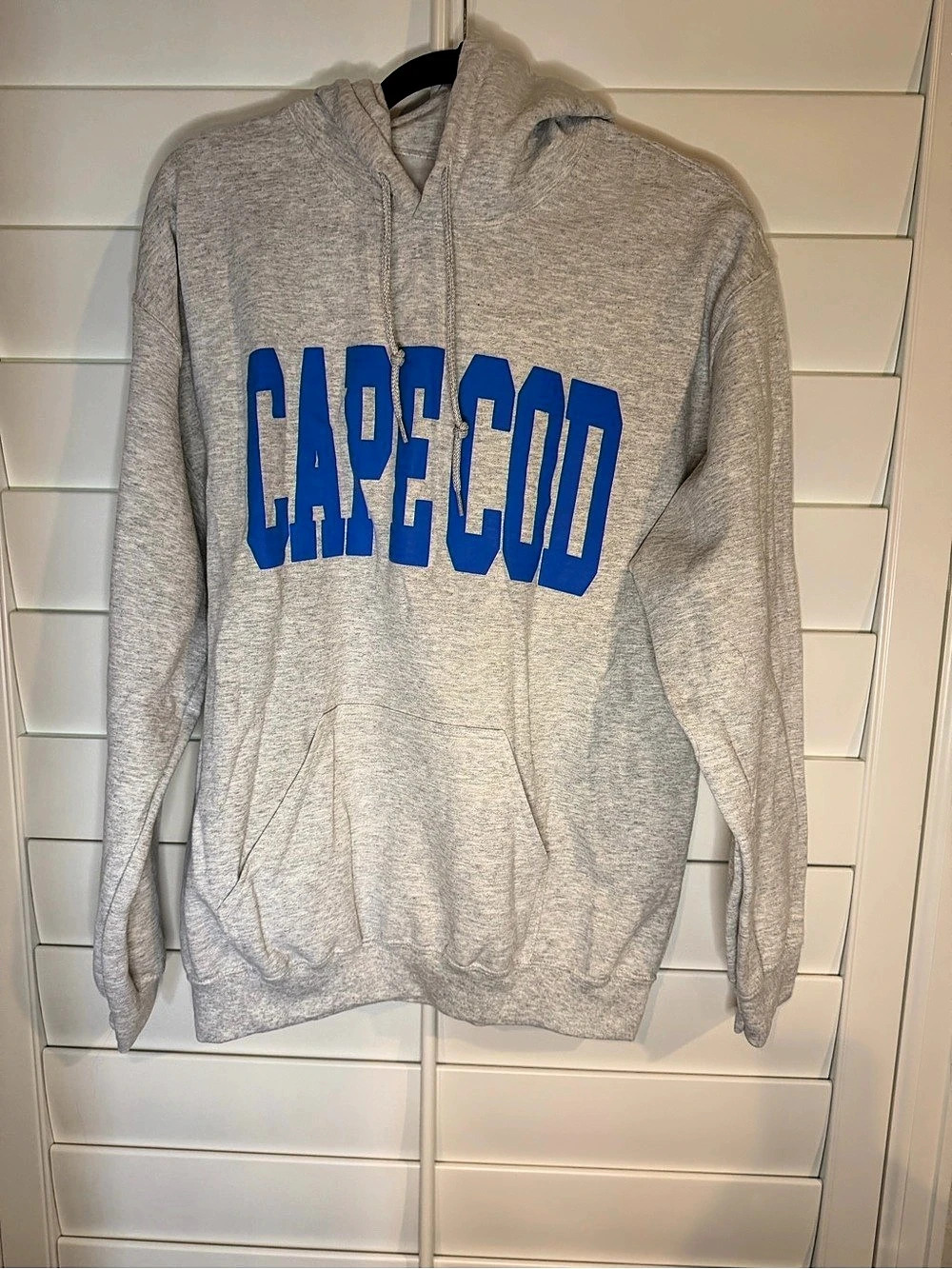 Gildan Graphic Pullover Hoodie in Gray & Blue, Medium, Like New